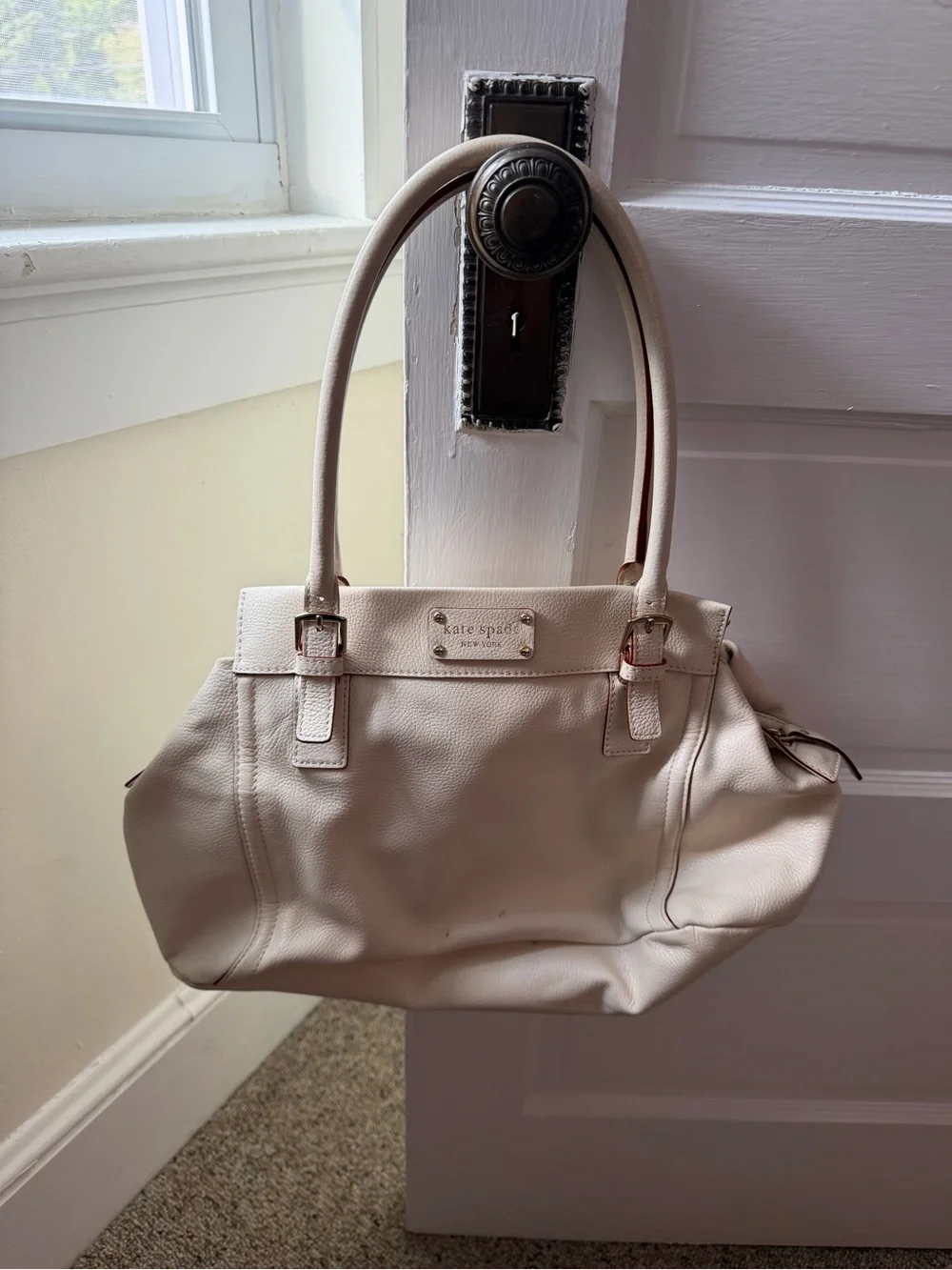 kate spade Cream Leather Double-Handle Satchel